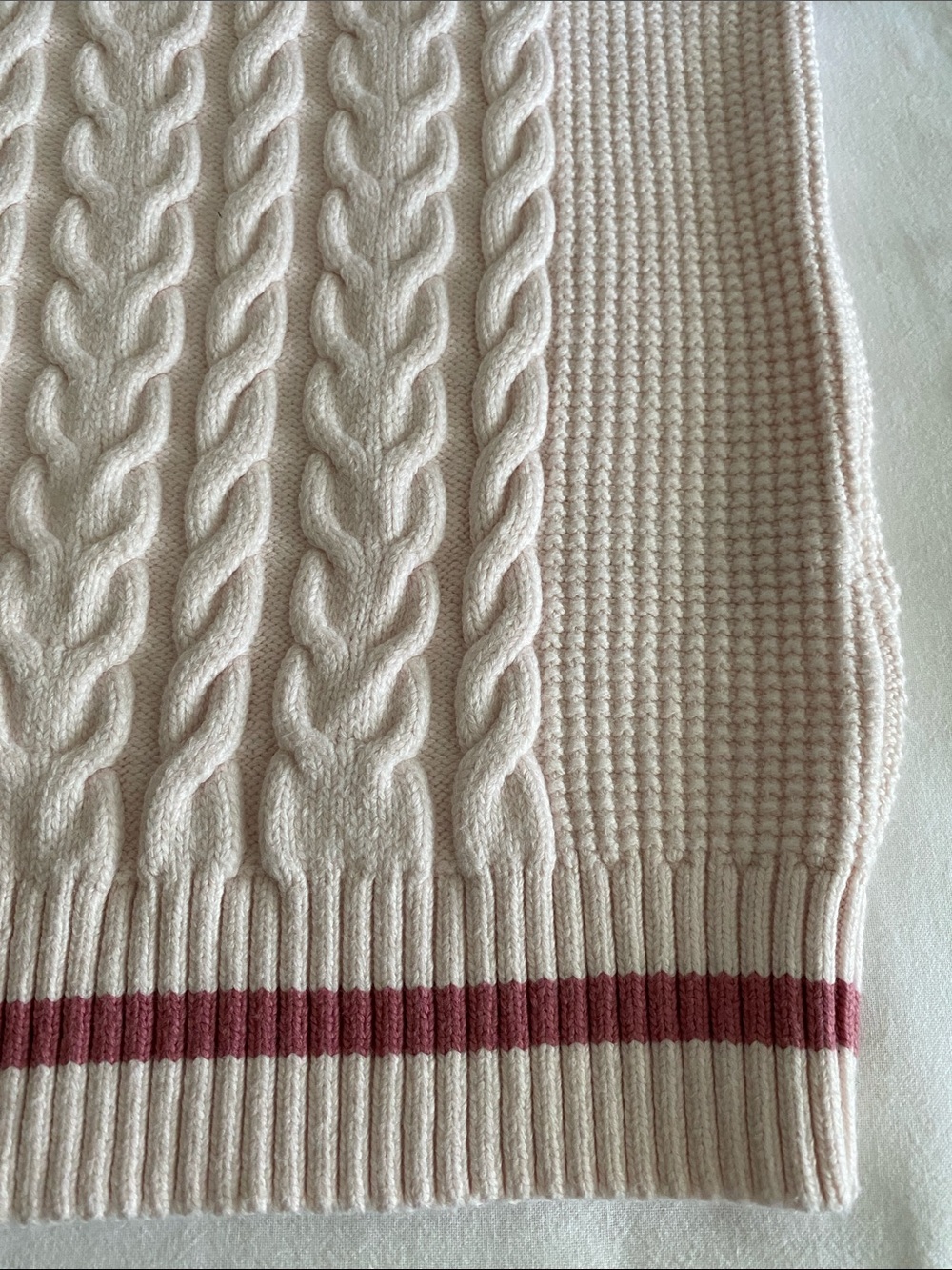 Aritzia Sunday Best Winston Cable-Knit V-Neck Vest Blush Pink Size Med Oversize - Picture 10 of 15